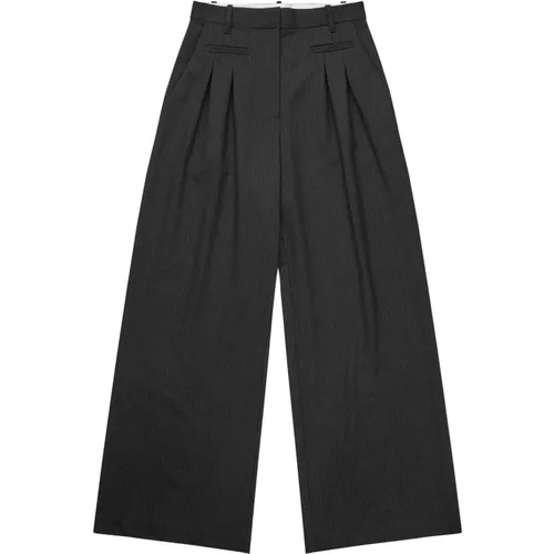 Elegante Gestreifte Lockere Hose , Damen, Größe: 2XL - Munthe - Modalova