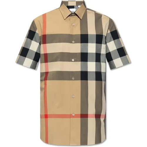 Short Sleeve Shirts, male, , Size: XS Checked shirt - Burberry - Modalova