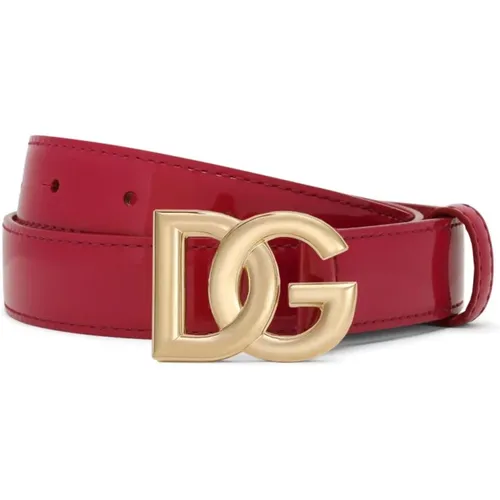 Elegant Leather Belt with DG Logo Buckle , female, Sizes: 90 CM - Dolce & Gabbana - Modalova