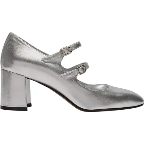 Pumps, female, , Size: 8 1/2 US Silver Leather Mary Janes Pumps - Carel - Modalova