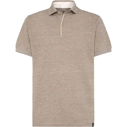 Regular Fit Leinen Baumwolle Piqué Polo Shirt , Herren, Größe: XL - Boggi Milano - Modalova