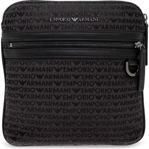 Messenger Bags, male, , Size: ONE SIZE Shoulder Bag with Monogram - Emporio Armani - Modalova
