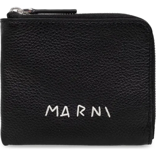 Wallets & Cardholders, male, , Size: ONE SIZE Wallet with logo - Marni - Modalova