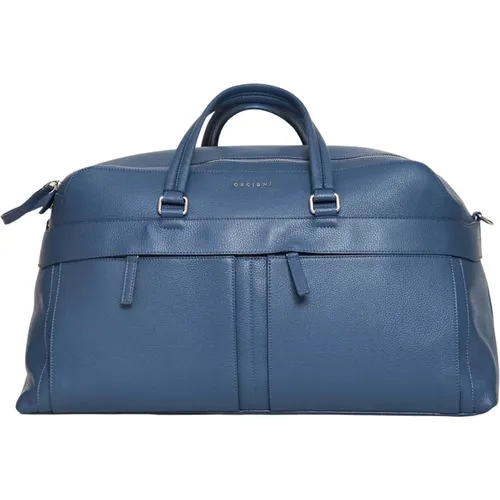 Weekend Bags, male, , Size: ONE SIZE Men39 Bags Handbag Blu Aw22 - Orciani - Modalova