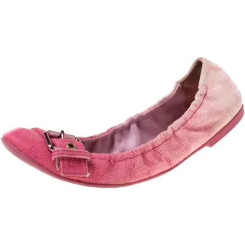 Pre-owned Flats, female, , Size: 7 1/2 US Pre-owned Canvas flats - Louis Vuitton Vintage - Modalova