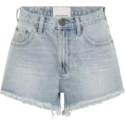 Denim-Shorts mit mittlerem Bund , Damen, Größe: W26 - One Teaspoon - Modalova