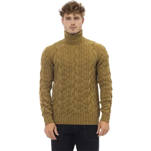 Turtlenecks, male, , Size: L Dolcevita Sweater Long Sleeve Ribbed Collar - Alpha Studio - Modalova