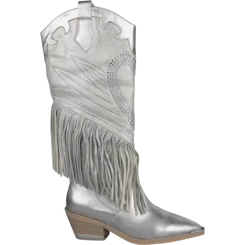 Fringed Leather Boots , female, Sizes: 7 UK, 6 UK, 5 UK, 3 UK, 4 UK - Alma en Pena - Modalova