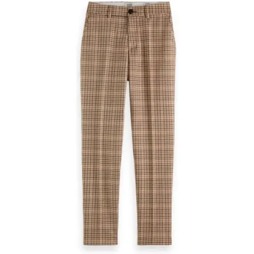 Slim-Fit Checkered Pants , female, Sizes: W25 - Scotch & Soda - Modalova