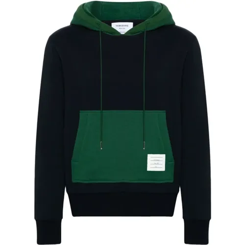 Color-block Sweatshirt with Drawstring Hood , male, Sizes: L, XL, M, S, 2XL - Thom Browne - Modalova