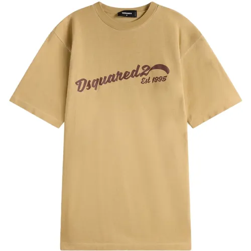Lockeres T-Shirt mit auffälligem Druck - Dsquared2 - Modalova