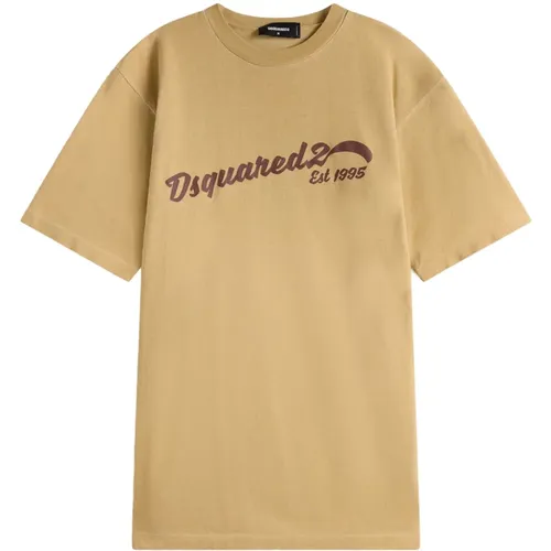 Lockeres T-Shirt mit auffälligem Druck , Herren, Größe: M - Dsquared2 - Modalova