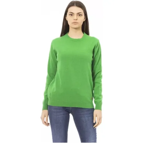 Smaragdgrne Eleganz Wolle Kaschmir Pullover - Baldinini - Modalova