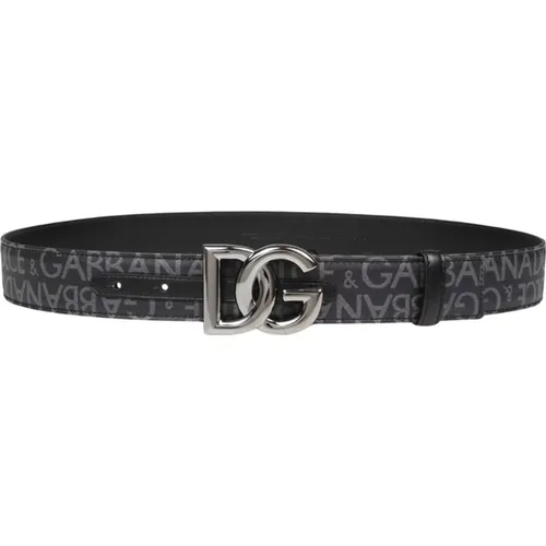 Luxurious Jacquard Belt /Grey , female, Sizes: 95 CM - Dolce & Gabbana - Modalova