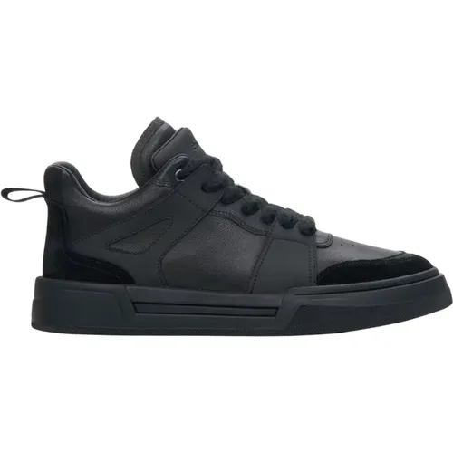 Herren Schwarze High-Top Sneakers aus echtem Leder und Wildleder Er00114368 , Herren, Größe: 39 EU - Estro - Modalova