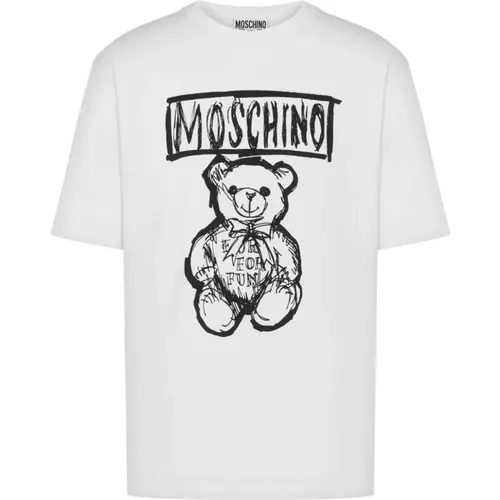 Teddy Bear Logo T-shirts and Polos , male, Sizes: M, S - Moschino - Modalova