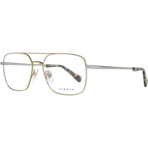 Glasses, male, , Size: ONE SIZE Gold Aviator Optical Frames for Men - sandro - Modalova