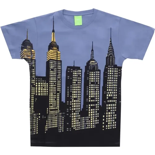 New York Skyline Tee Blaues T-Shirt , Herren, Größe: M - HUF - Modalova