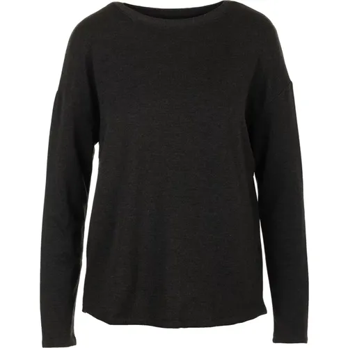 Anthrazit Bateau Pullover , Damen, Größe: M - majestic filatures - Modalova