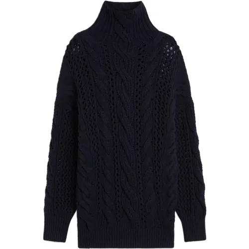 Turtlenecks, female, , Size: M Wool Blend Cable Sweater - SPORTMAX - Modalova