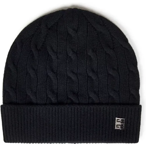 Beanies, male, , Size: ONE SIZE Cable-Knit Beanie Hat - Givenchy - Modalova