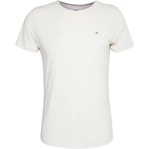 Figurbetontes T-Shirt mit Besticktem Logo , Herren, Größe: M - Tommy Jeans - Modalova