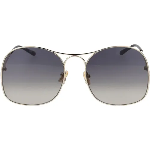 Stylische Sonnenbrille,Gold/Grau Getönte Sonnenbrille - Chloé - Modalova