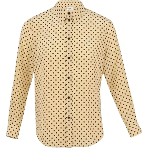Casual Dot Silk Shirt , male, Sizes: L - Celine - Modalova