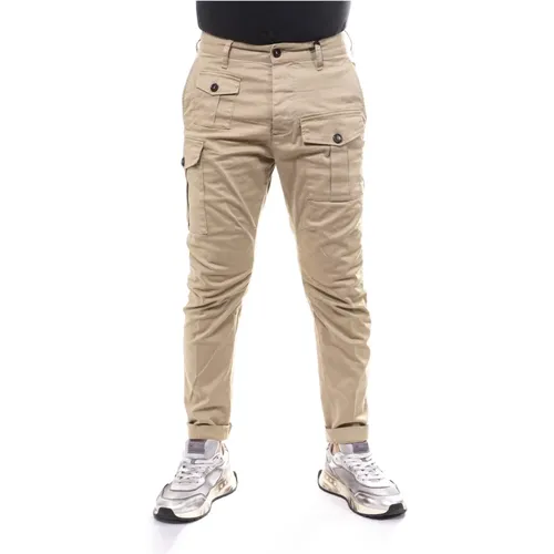 Slim-fit Trousers, male, , Size: S Cargo Pants in Desert Tan - Dsquared2 - Modalova