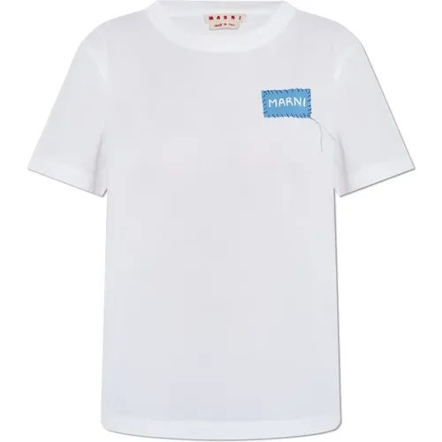 T-Shirts, female, , Size: XS T-shirt with printed logo - Marni - Modalova