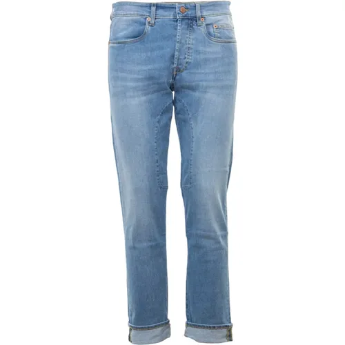 Helle Jeans mit Patch-Stitching , Herren, Größe: W34 - Siviglia - Modalova
