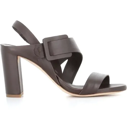 Leather Sandals with Decorative Buckle , female, Sizes: 7 UK - DEL Carlo - Modalova