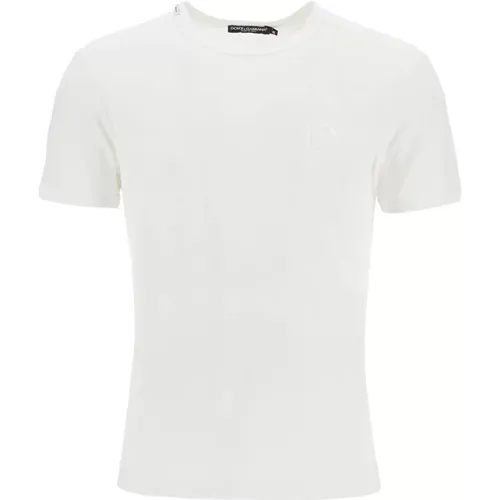 Embroidered T-shirt with DG Embroidery , male, Sizes: L, XL, M, S - Dolce & Gabbana - Modalova