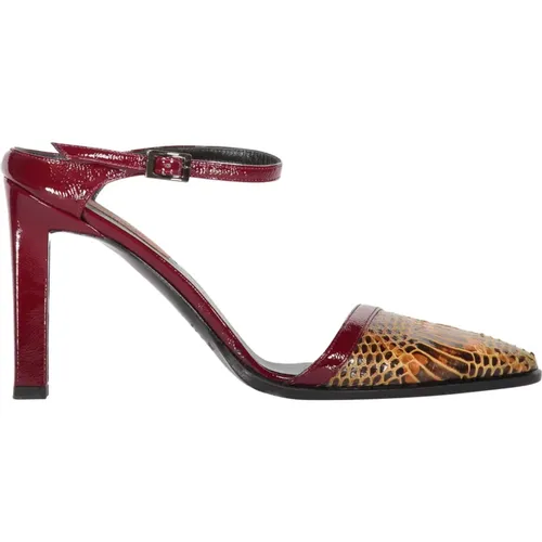 Pumps, female, , Size: 9 US Python Print Leather Pointy Toe Mules - Missoni - Modalova