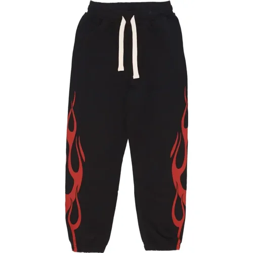 Sweatpants, male, , Size: L Flames Print Tracksuit Pants - Vision OF Super - Modalova