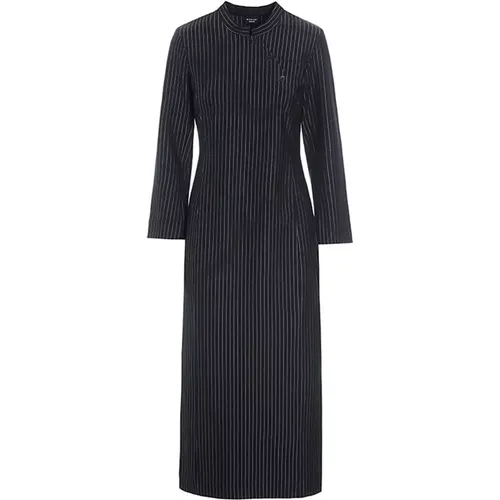 Pinstripe Jersey Lang Kleid Schwarz , Damen, Größe: 2XL - Bitte Kai Rand - Modalova