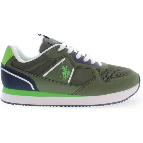 Dynamische Grüne Sneakers mit Ikonischen Details , Herren, Größe: 42 EU - U.S. Polo Assn. - Modalova