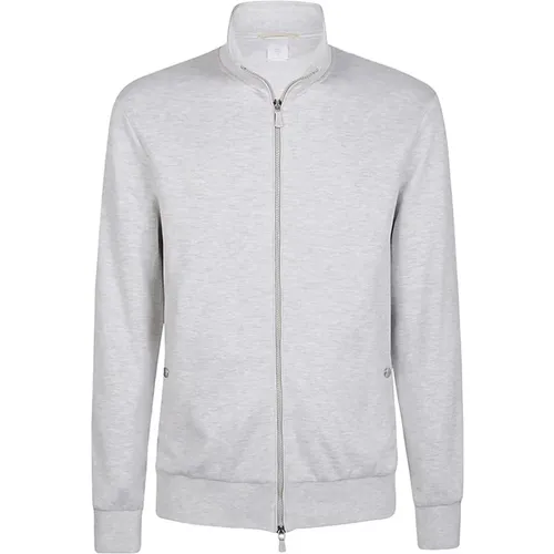 Zip-throughs, male, , Size: XL Luxury Cotton Jersey Full Zip Sweater - Eleventy - Modalova