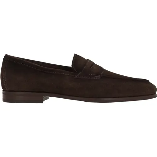 Loafers, male, , Size: 11 US Vintage Suede Loafers - Santoni - Modalova