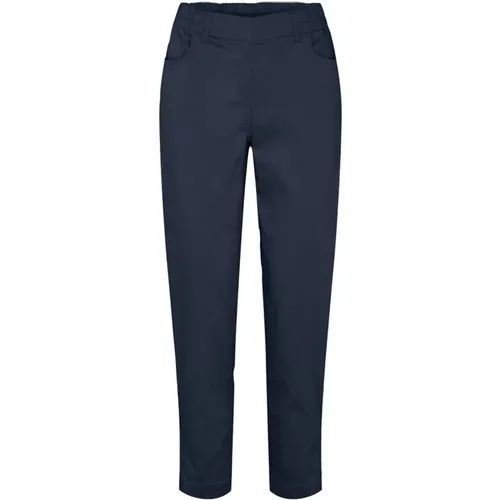 Relaxed Navy Trousers with Elastic Waist , female, Sizes: 6XL, 5XL, L, 3XL, 2XL, 4XL - LauRie - Modalova