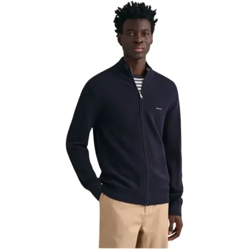 Cardigans, male, , Size: XL Zip-Up Cardigan - Gant - Modalova