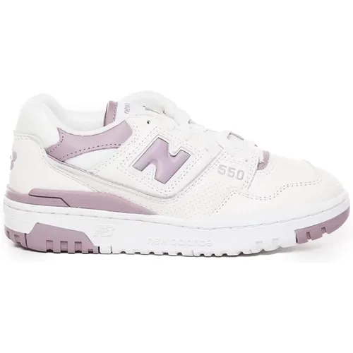 Lila Weiße Sneakers aus Kunstleder , Damen, Größe: 35 1/2 EU - New Balance - Modalova