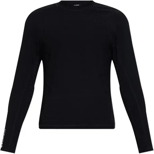 Long Sleeve Tops, male, , Size: S T-shirt with monogram - Balmain - Modalova
