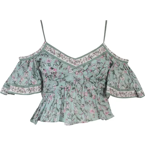 Floral Print Crop Top with V-Neckline , female, Sizes: 2XS - Isabel marant - Modalova