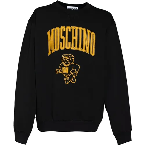 Sweatshirts, male, , Size: M Bulldog Varsity Sweatshirt - Moschino - Modalova