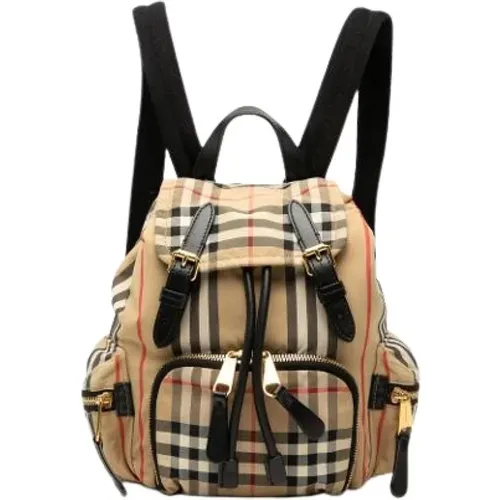Pre-owned Backpacks, female, , Size: ONE SIZE Pre-owned Vintage Canvas Backpack - Burberry Vintage - Modalova