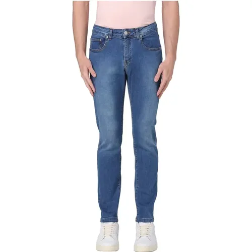 Slim-Fit Cotton Elastane Jeans , male, Sizes: M, XS, L - Manuel Ritz - Modalova