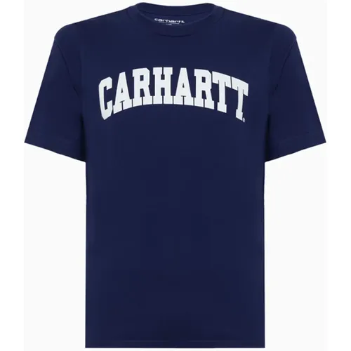 Einfarbiges Baumwoll-Scoop-Neck T-Shirt , Herren, Größe: S - Carhartt WIP - Modalova