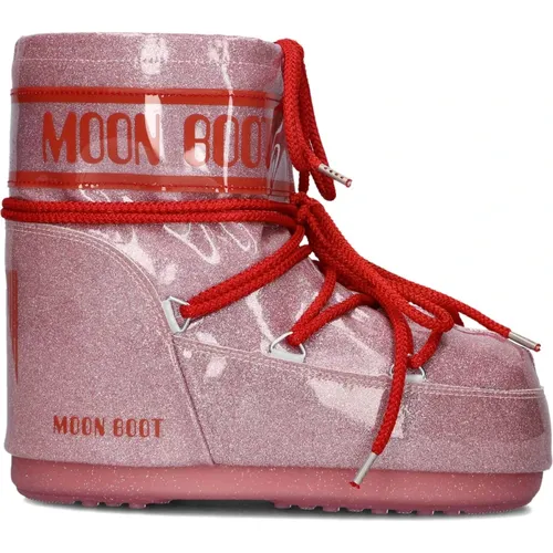 Rosa Gummistiefel für den Winter , Damen, Größe: 35 EU - moon boot - Modalova