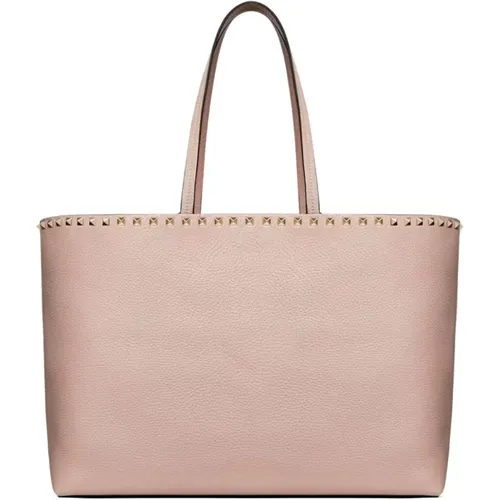 Goldfarbene Rockstud Kalbsledertasche - Valentino Garavani - Modalova